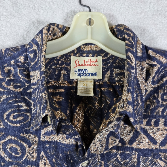 Reyn Spooner Alfred Shaheen XL Brown Button Up Short Sleeve Hawaiian Shirt - Picture 3 of 7
